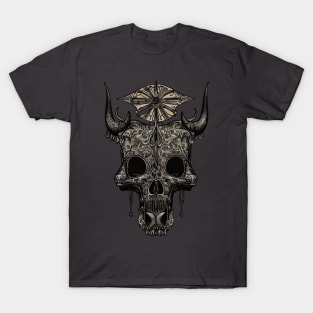 Tribal Tattoo Bulls Skull T-Shirt